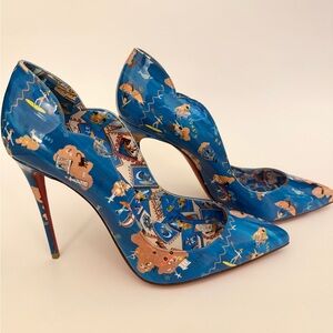 Christian Louboutin Vibrant Blue Patterned Heels
